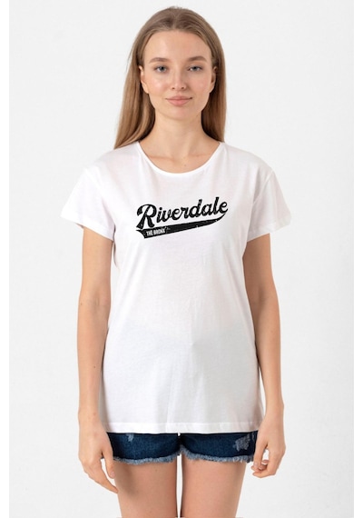 Riverdale Bronx New York City Beyaz Kadın Bisikletyaka Tshirt Beyaz