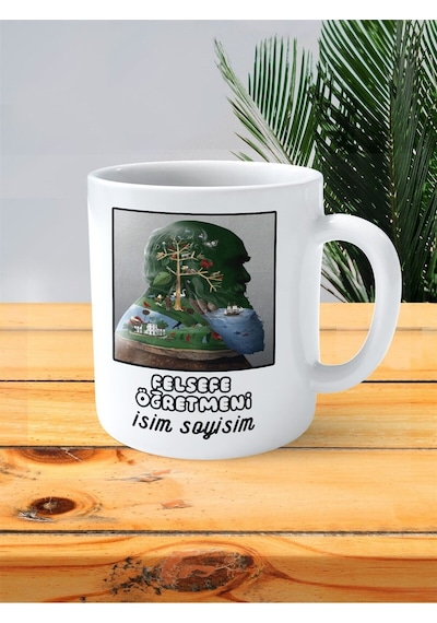 Felsefe Öğretmeni Baskılı Kupa Bardak İsimli Kişiye Özel Dede Sakal Doğa Çok Renkli