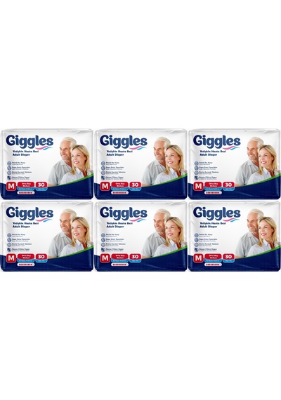 Giggles Hasta Bezi Yetişkin Bel Bantlı Tekstil Yüzey M 180 Adet M