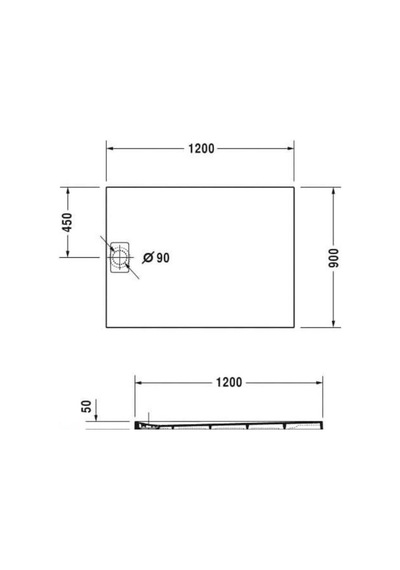 Duravit - Stonetto Antrasit Duş Teknesi 120x90 Cm - 720149680000000-