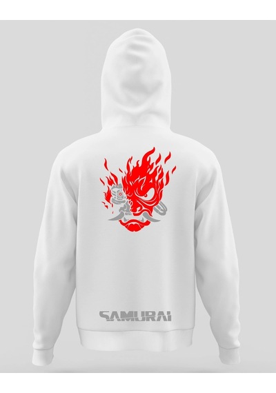 Startmore Cyberpunk Unisex Kapüşönlu Hoodie Beyaz