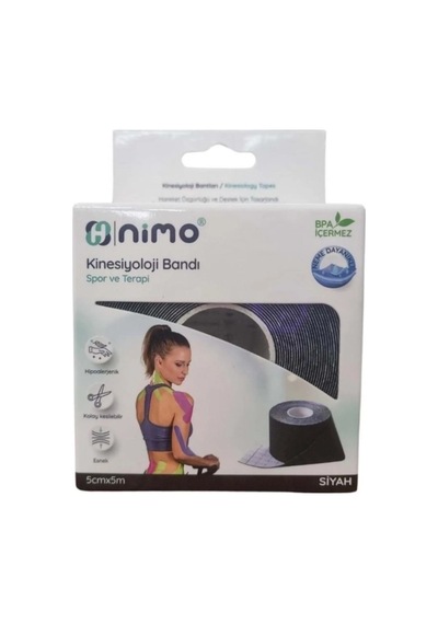 Nimo Kinesiyoloji Bandı  Bandı 5 CM x 5 M Siyah