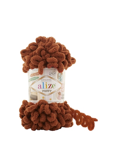 Alize Puffy El Örgü İpi (5 Li Paket) - 597-Tarçın