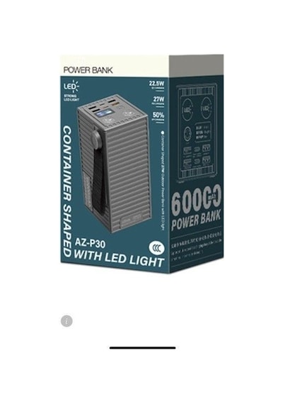 Pdateknoloji Azeada 60000mah 27w Led Göstergeli Power Bank Az-p30 Koyu Gri