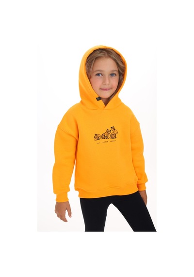 Toontoy Kız Çocuk Baskılı Sweatshirt Hardal