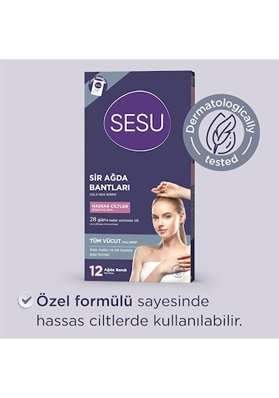 Sesu Hassas Ciltler için Sir Ağda Bantdı 12'li
