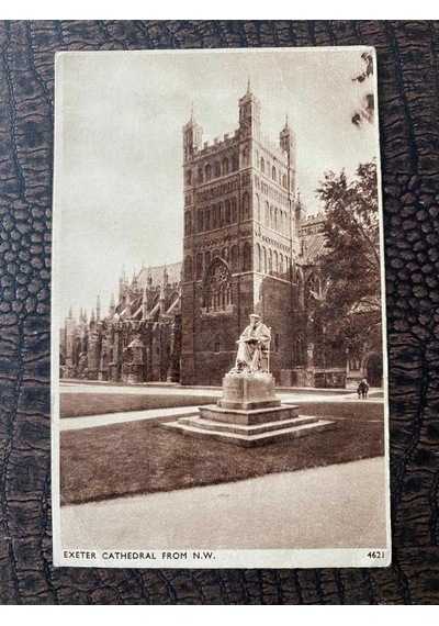 1950'li Yıllarından İngiltere E.a. Sweetman And Sons Kartpostal "exeter Cathedral From N.w."