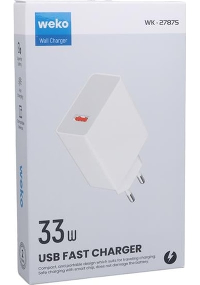 Weko Wk-27875 M11 Beyaz 33 Watt Turbo Usb Şarj Başlık Adaptörü