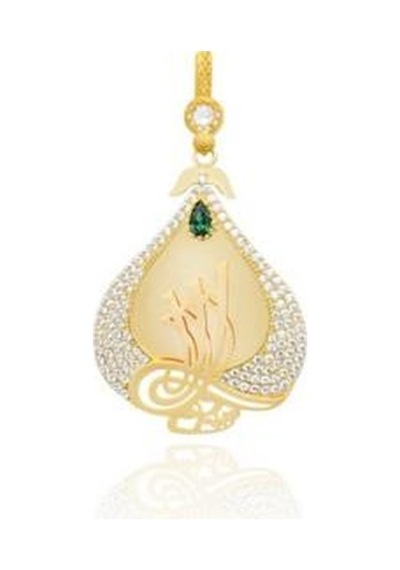 Diamond Line-Gülaylar - Sarı Altın 14 Ayar Tuğra Kolye Ucu N11.25357