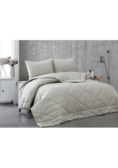 Komfort Home Tek Kişilik %100 Pamuk Kumaş Yorgan / Gri