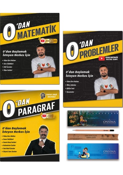 Rehber Matematik 0 Dan Matematik - 0 Dan Problemler - 0 Dan Paragraf Set 3 Kitap