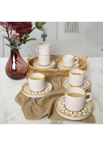 Worn Gold Stackable Çay Takımı 12 Parça 6 Kişilik 22968-23057 çok renkli