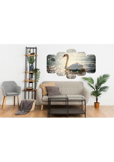 5 Parça Denizde Kuğu Mdf Tablo