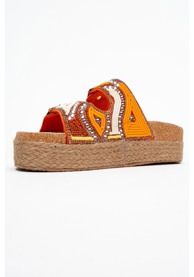 Luvishoes Luvi Shoes Bobby Turuncu Taşlı Etnik Desenli Hasır Kalın Mantar Tabanlı Kadın Terlik Turuncu Luvishoes Luvi Shoes Bobby Turuncu Taşlı Etnik Desenli Hasır Kalın Mantar Tabanlı Kadın Terlik Turuncu