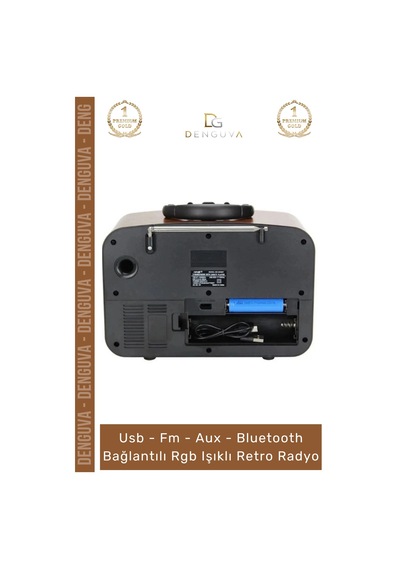 Radyo Bluetooth Fm Usb Kart Girişli Taşınabilir Everton Ses Sistemi Aux Şarjlı Nostaljik Radyo