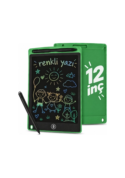 Flody 12 İnç Büyük Boy Renkli Yazı Dijital Çocuk Yazı Tahtası Grafik Çizim Tableti Lcd Ekran