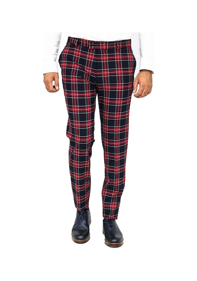 Wessi Ekose Desenli Slim Fit Lacivert Erkek Pantolon Lacivert