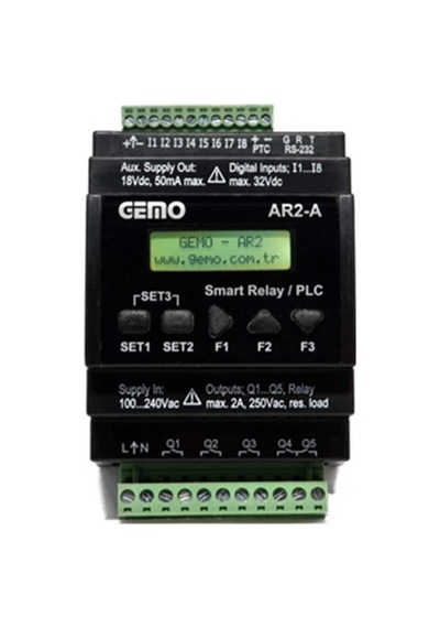 Gemo Ar2-a-230vac-8d Ray Tipi &quot Ladder Logic&quot İle Programlanabilir Akıllı Röle / Plc