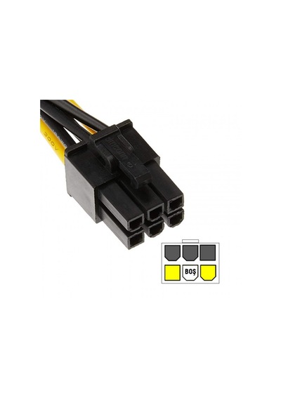 6 Pin Pcı-e Dişi To 15 Pin Sata Erkek Power Güç Kablosu 30 Cm - Kp-120