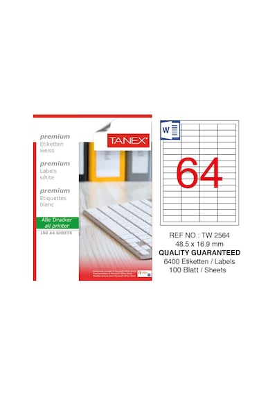 Tanex Tw-2564 Laser Etiket 48.5 X 16.9 MM
