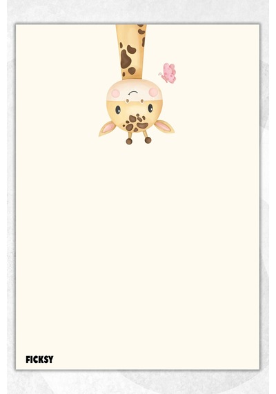 A5 Zürafa Bloknot Çizgisiz Defter - 50 Yaprak - Memopad - Notepad - Not Defteri - Not Kağıdı Çok Renkli Çok Renkli