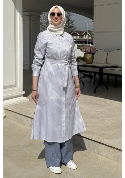 Rabia Şamlı Doğa Mozaik Desenli Tunik Normal