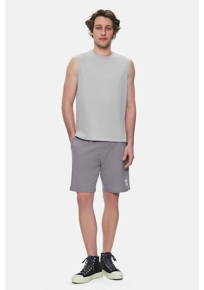 Ucla Bodhı Açık Gri Bisiklet Yaka Sıfır Kol Baskılı Oversize Erkek Tshirt Açik Gri