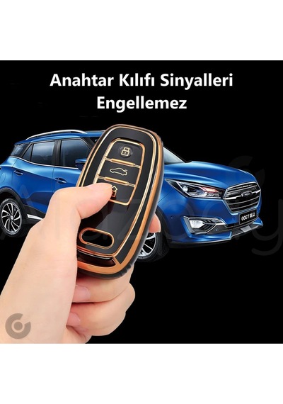 Audi A1 A3 A4 A5 A6 A7 A8 Q3 Q5 Q7 S4 S5 S6 S7 S8 R8 Tt Gold Kenar Tpu Anahtar Kılıfı Beyaz Gold