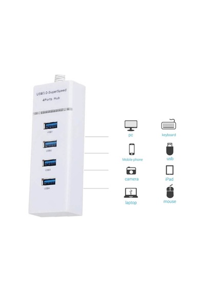 4 Port Usb 3.0 Hub Usb Çoklayıcı 5Gbps Chipli Versiyon