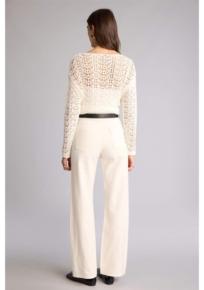Defacto Straıght Fıt Normal Bel Gabardin Pantolon H0092ax26spwt84 Beyaz-wt84