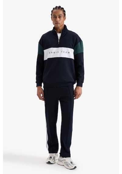 Defacto Defactofit Boxy Fit Dik Yaka Yarım Fermuarlı Sporcu Sweatshirt F0199ax25aunv253 Lacivert