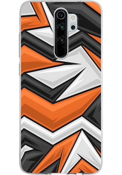 Xiaomi Redmi Note 8 Pro Uyumlu Kapak Grafiti Tasarımlı Şeffaf Silikon Kılıf Şeffaf