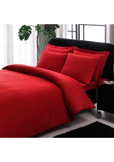 Taç Premium Basic Nevresim Takımı Stripe Kırmızı King Size Xl Battal Boy Çok Renkli