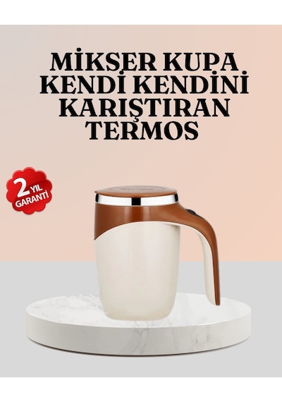 Paslanmaz Çelik Şarjlı Karıştırma Kupa Otomatik Manyetik Blender Fincan Ahşap