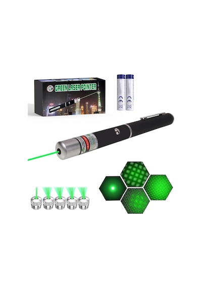 Yeşil Lazer Pilli 5 Başlıklı Yeşil