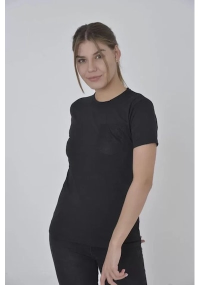 Yake Store File Cepli Slim Fit T-shirt - Siyah - Siyah