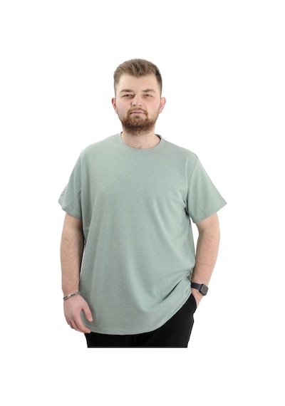 Mode Xl Büyük Beden Erkek T-shirt Bisiklet Yaka Waffle 20033 Çağla Çağla Yeşili