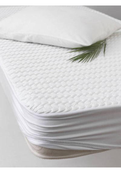 Kapitone Sıvı Geçirmez Fitted Tek Kişilik Alez 100x200 Beyaz
