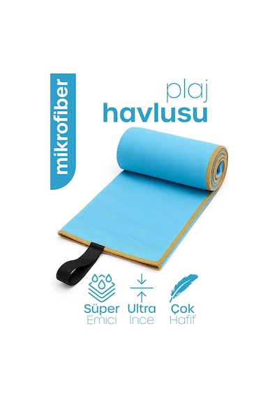 Ayrex Unisex Mikrofiber Plaj Havlusu 80x130 Cm Yumuşak Dokulu Deniz Banyo Sporcu Havlusu Large Boy Turkuaz Diğer