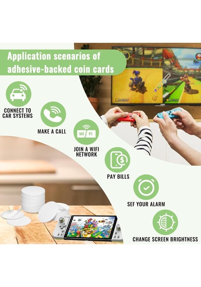 30 Adet Tag Ntag215 Kartı Etiket Etiket Mini Çıkartma Etiket Tagmo Kısa Komutlar Homekit Ve Özellikli Cep Telefonu