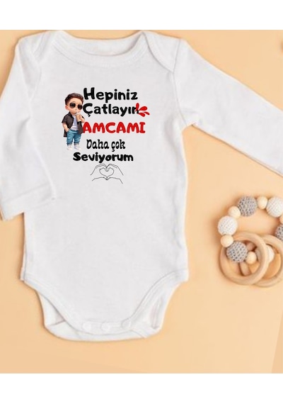 Lupi İsimli Zıbın Yazılı Bebek Zıbın Krem-lila Beyaz
