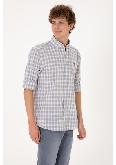 U.s. Polo Assn. Erkek Antrasit Gömlek Desenli 50306290-vr006 Antrasit