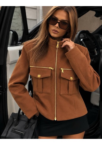 Duygudan Güçlü Detaylarla Modern Süet Ceket Taba