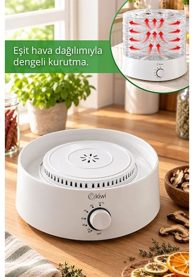 Kiwi KFD-5151 Gıda Kurutucu 5 Tepsili 40 70 C Ayarlı Meyve Ve Sebze Kurutma