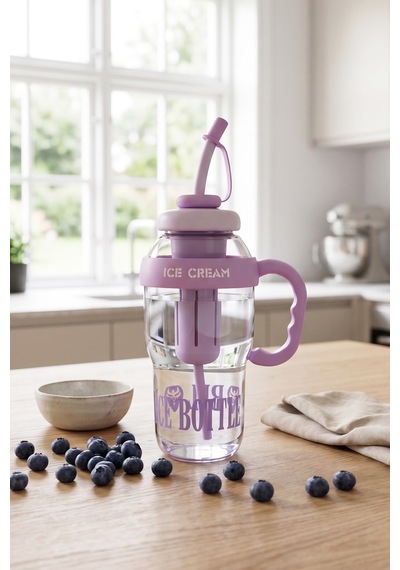 Ice Bottle Pipetli Suluk Matara 1300 Ml Mor