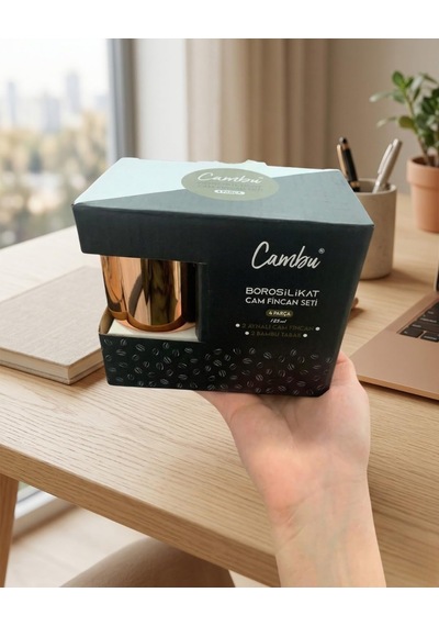 Borosilikat Cam Fincan Seti, 2 Parça, Bambu Altlıklı, Isıya Dayanıklı, Şeffaf, Kahve Ve Çay İçin Diğer