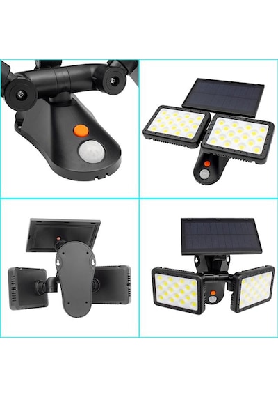 Sensörlü 36 Cob Ledli Solar Aydınlatmalı Duvar Lambası W770b Belirtilmemis