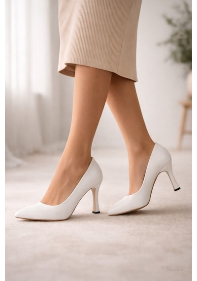 Firibu Kadın Stiletto Sivri Burun İnce Topuk Şık Klasik Ofis & Abiye Ayakkabı 35-41-42 Özel Numara Esensstiletto Beyaz - Kadeh Topuk I Firibu Kadın Stiletto Sivri Burun İnce Topuk Şık Klasik Ofis & Abiye Ayakkabı 35-41-42 Özel Numara Esensstiletto Beyaz - Kadeh Topuk I