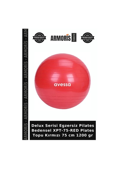 Delux Serisi Egzersiz Pilates Bedensel Xpt-75-red Plates Topu Kırmızı 75 Cm 1200 Gr