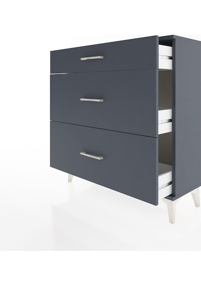 Arges Şifonyer 3 Çekmeceli 88x30x96 Antrasit-antrasit Antrasit